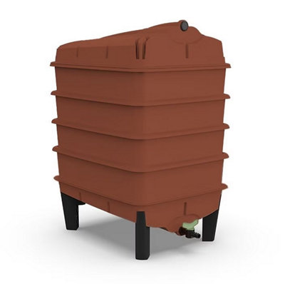 Original Wormery Tiger Wormery 4 Tray Vermicomposting SystemTerracottaIncludes Lime MixCoir Block & Fine Mesh4-Tray Kit from B&Q