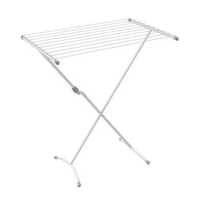 Betterdri White Silver Effect 1 Tier Foldable Laundry Airer8M from B&Q