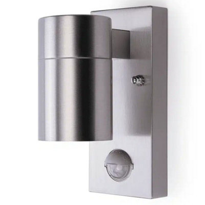 Hispec Hsleddl/pir Coral Down Outdoor Wall Light With Pir Sensor (Stainless Steel) from B&Q