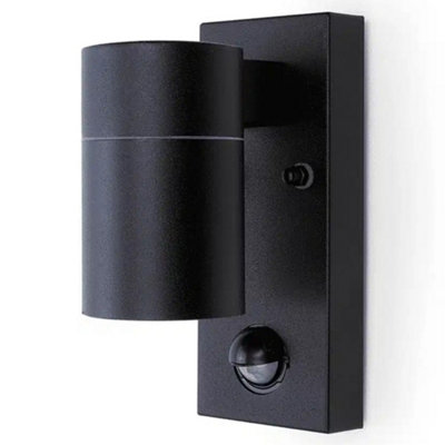 Hispec Hsleddl/pir/blk Coral Down Wall Light With Pir Sensor (Black) from B&Q