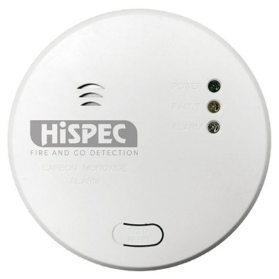 Hispec Hssa/co/ff10 Mains Interlinkable Carbon Monoxide Alarm With Lithium Battery Backup from B&Q