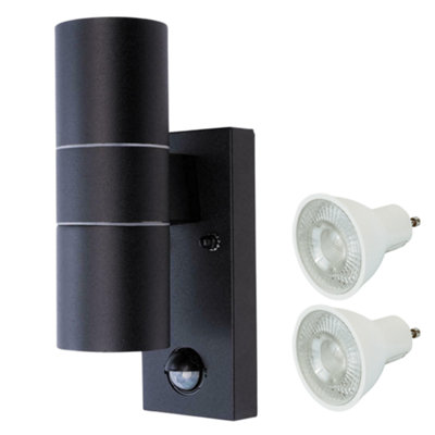 Hispec Coral Up And Down Lighting With PirBlack: 1X Light & 2X Gu10 from B&Q