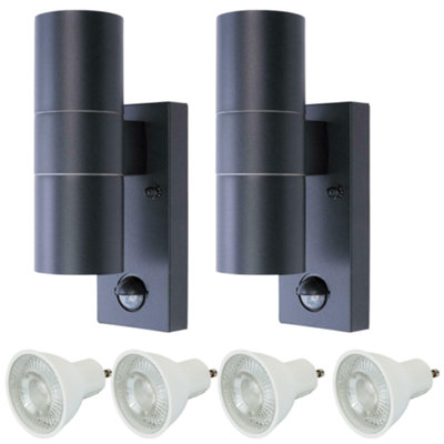 Hispec Coral Up And Down Lighting With PirAnthracite Grey:  2X Lights & 4X Gu10 from B&Q