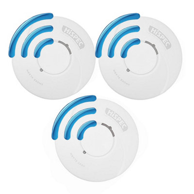 Hispec Wireless Interlinking 10 Year Sealed Battery Alarm Kit (Scottish And English Legislation Compliant) - 2 Smoke 1 Heat