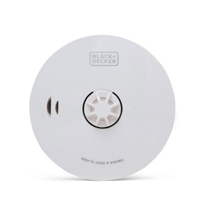 B&Q -  Black + Decker Multi Sensor Smoke Alarm + Heat Sensor. 10 Year Sealed Lithium Battery Included. Enhanced Multi Sensor Smoke Alarm