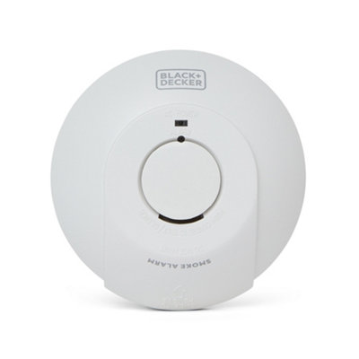 Black+Decker Black + Decker Mains Powered Interlinked Smoke Alarm. Battery Back Up Included. Fast Fix Base Included. from B&Q