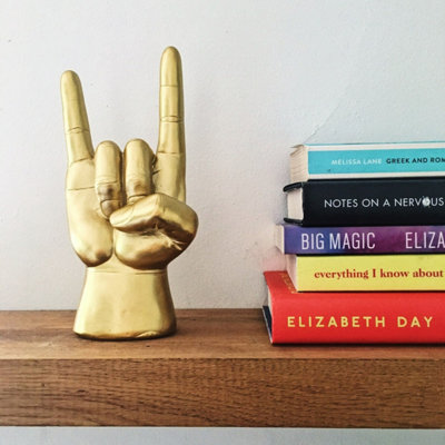  - Gold Rock Hand Ornament Headphone Stand