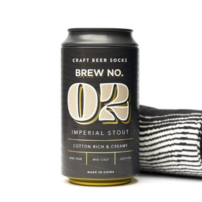 Suck Uk Imperial Stout Socks In A TinBlack from B&Q