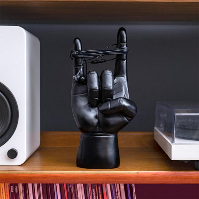  - Rock On Headphone Stand Ornament In Black