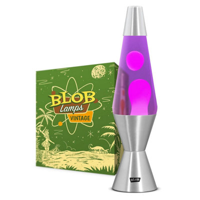 Blob Lamps Liquid Motion Lamp Vintage Pink Wax Purple Polished Metal Base & Cap 14.5 Mood Light from B&Q