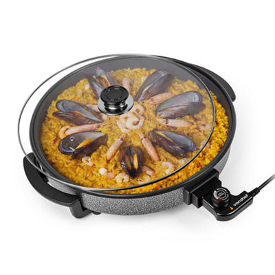 Vonshef Unisex Black 6L Glass Lid Round Electric Frying Pan In - Image 3