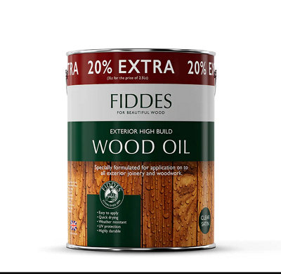 B&Q Fiddes Exterior Uv High Build Wood Oil 3L
