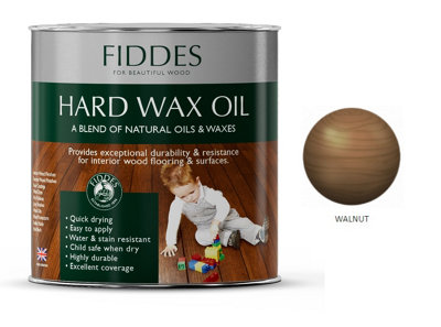 B&Q Fiddes Hard Wax Oil Satin Walnut 2.5L