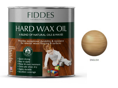 B&Q Fiddes Hard Wax Oil Satin English 1L