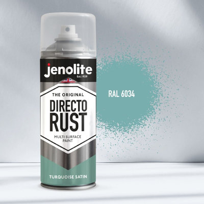 Jenolite Directorust All-In-One Multi-Surface PaintTurquoise Satin400Ml Spray Can from B&Q