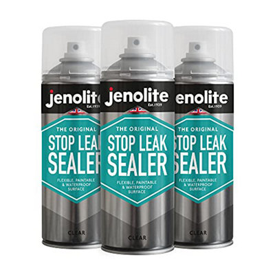 Jenolite Stop Leak Sealer Spray Clear 3 X 400 Ml For Gutters And Flat Roofs Waterproof Gutter Sealant FillsSeals & Stops Leaks from B&Q
