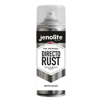 Jenolite Directorust All-In-One Multi-Surface PaintWhite Gloss400Ml Spray Can from B&Q