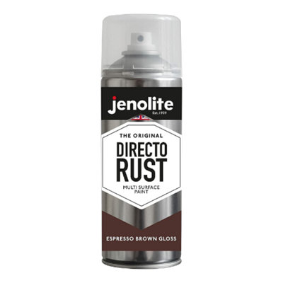 Jenolite Directorust All-In-One Multi-Surface PaintEspresso Brown Gloss400Ml Spray Can from B&Q