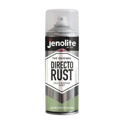 Jenolite Directorust All-In-One Multi-Surface PaintSage Green Satin400Ml Spray Can3-Pack from B&Q