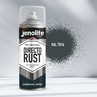 Jenolite Directorust All-In-One Multi-Surface PaintCharcoal Grey Satin400Ml Spray Can3-Pack from B&Q
