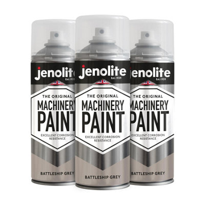 Jenolite Scuff Resistant Machinery PaintBattleship Grey400Ml Spray Can3-Pack from B&Q