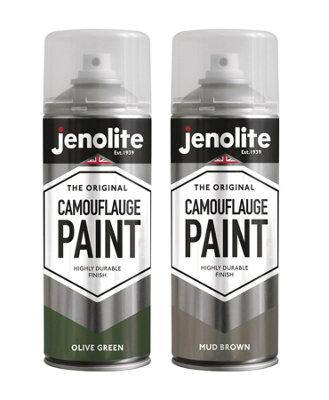 Jenolite Camouflage Matt PaintOlive Green/mud Brown400Ml2-Pack from B&Q