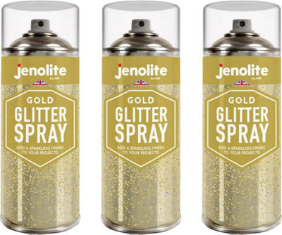 Jenolite Clear Glitter Spray SealantGold400Ml3-Pack from B&Q
