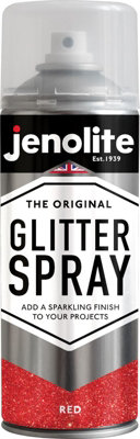 Jenolite Multi-Surface Glitter PaintRed400Ml Spray Can from B&Q