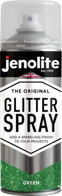 Jenolite Multi-Surface Glitter PaintGreen400Ml Spray Can from B&Q