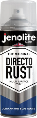 Jenolite Directorust All-In-One Multi-Surface PaintUltramarine Blue Gloss400Ml Spray Can3-Pack from B&Q