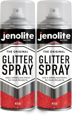 Jenolite Multi-Surface Glitter PaintRed400Ml Spray Can2-Pack from B&Q