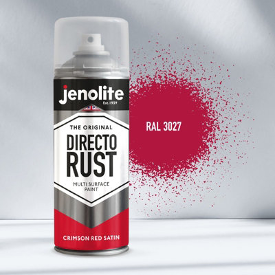 Jenolite Directorust All-In-One Multi-Surface PaintCrimson Red Satin400Ml Spray Can2-Pack from B&Q