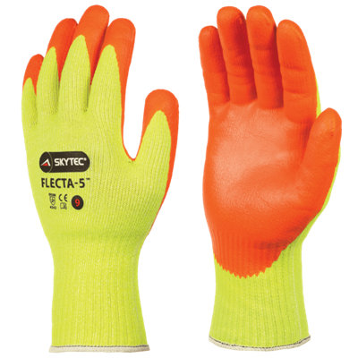 Skytec Flecta-5 Cut Resistant Hi-Vis Safety Work GlovesSize 7S from B&Q
