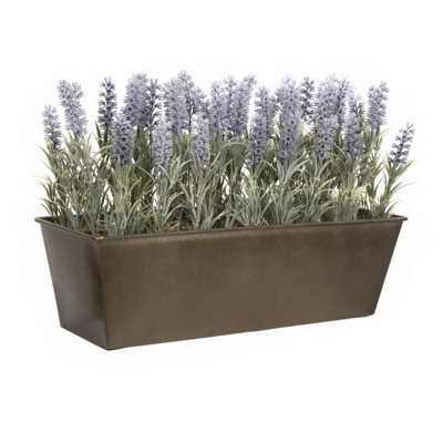 GreenBrokers Lavender In Rustic Tin Planter (Window Box) 45Cm from B&Q