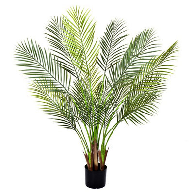 Greenbrokers Golden/Green Artificial Premium Quality Areca Palm Tree In Pot 135Cm