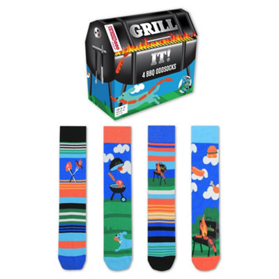 United Oddsocks Mens Novelty Fathers Day 4 Odd Socks Grill It from B&Q