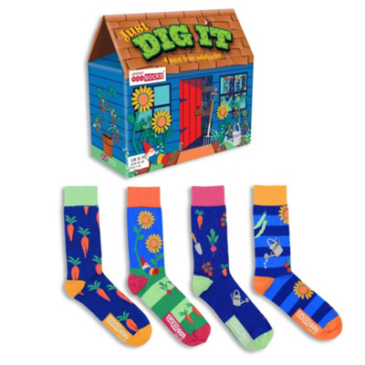 United Oddsocks Mens Novelty Fathers Day 4 Odd Socks Just Dig It from B&Q
