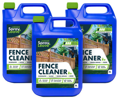 3 X 5L Jarder Spray & Leave Fence CleanerRemoves Green MouldGreen Growth And AlgaeSafe To Be Painted Once Dry