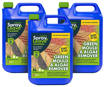 B&Q -  3 X 5L Spray & Leave Ready To Use Patio CleanerRemoves Green Mould And AlgaeNo Mixing Required120Sqm