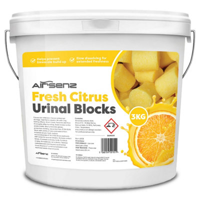 Airsenz Urinal Blocks 3KgFresh Citrus FragranceTrough Or Urinal Use (Yellow Blocks) from B&Q