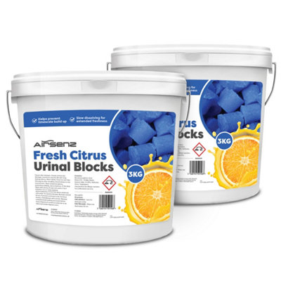 Airsenz Urinal Blocks 2 X 3Kg BucketsFresh Citrus FragranceTrough Or Urinal Use from B&Q