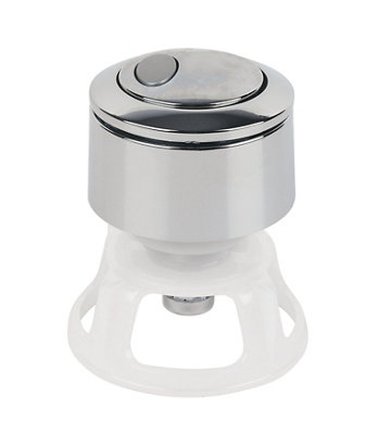 B&Q -  Chrome Effect Plastic Dual Flush Button