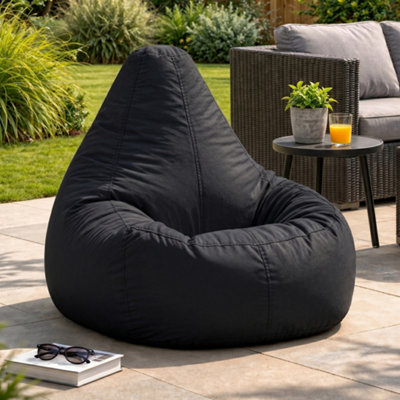 Veeva Recliner Indoor Outdoor Bean Bag Bean Bag Chair Black