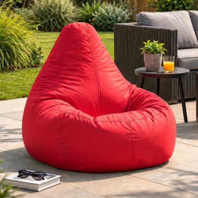 Veeva Recliner Indoor Outdoor Bean Bag Bean Bag Chair Red