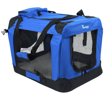 Actiaspet Fabric Soft Pet Crate Kennel Cage Carrier House Dog Cat Blue Large from B&Q