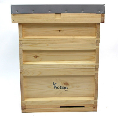 Actiasbee National Pine Beehive Flat Packed Hive With 2 SupersBrood Box And Queen Excluder from B&Q