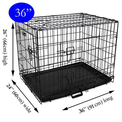 Actiaspet L 36Inch Foldable Black Dog Cage from B&Q