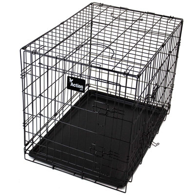Actiaspet M 30Inch Foldable Black Dog Cage from B&Q