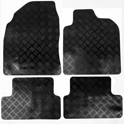 Actiasmat Fits Nissan Qashqai Car Mats Tailored Rubber Mk1 2007-2013 4Pcs Floor Set Black