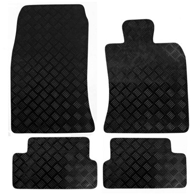 Actiasmat Fits Bmw Mini One Cooper Mk2 2007 To 2013 Tailored Rubber Car Mats 4Pc Floor Set Black